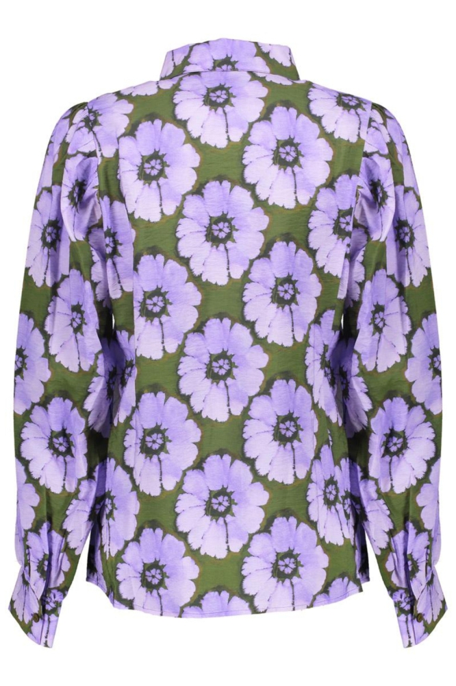 BLOUSE MET BLOEMENPRINT EN BALLONMOUWEN 53609 20 000380 PURPLE/GREEN